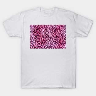 Black and Pink Leopard Spots Pattern T-Shirt